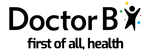 Logo of Doctor B with text 'first of all, health' on a white background